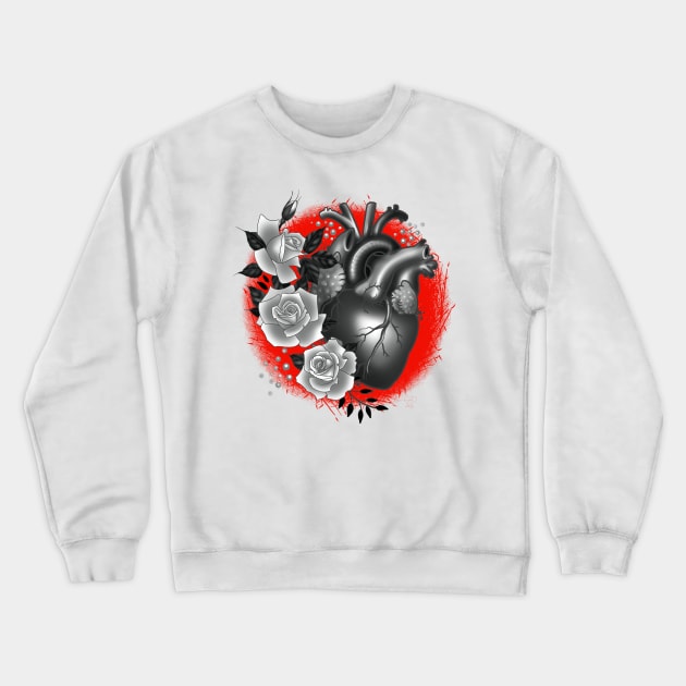 Floral Heart Crewneck Sweatshirt by MetroInk